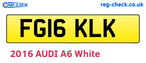 FG16KLK are the vehicle registration plates.