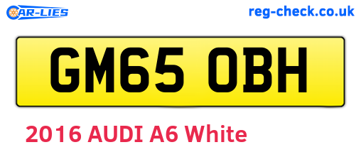 GM65OBH are the vehicle registration plates.