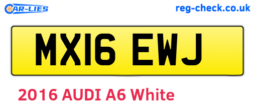 MX16EWJ are the vehicle registration plates.