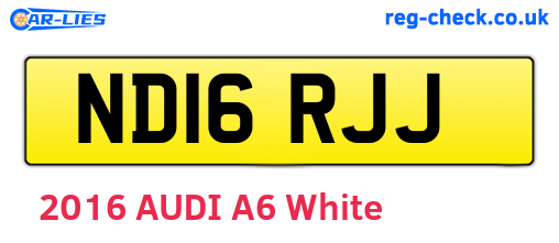 ND16RJJ are the vehicle registration plates.
