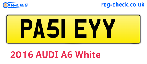 PA51EYY are the vehicle registration plates.