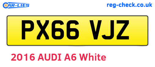 PX66VJZ are the vehicle registration plates.