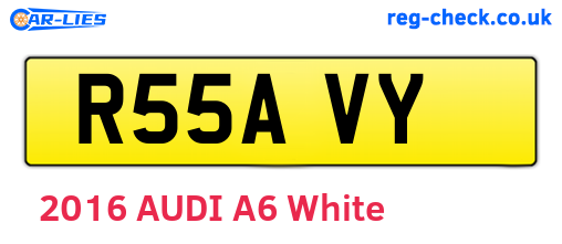 R55AVY are the vehicle registration plates.