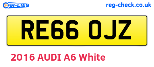 RE66OJZ are the vehicle registration plates.