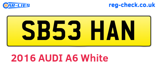 SB53HAN are the vehicle registration plates.