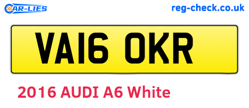 VA16OKR are the vehicle registration plates.