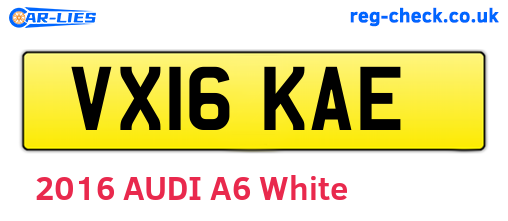 VX16KAE are the vehicle registration plates.