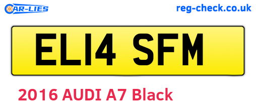 EL14SFM are the vehicle registration plates.
