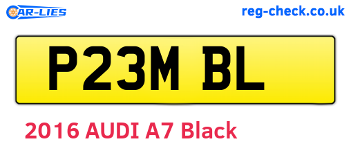 P23MBL are the vehicle registration plates.