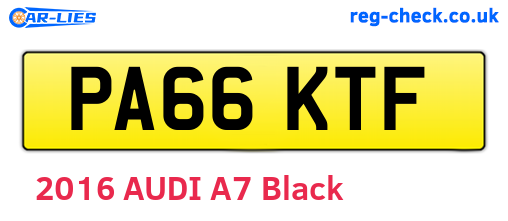 PA66KTF are the vehicle registration plates.