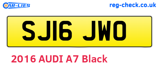 SJ16JWO are the vehicle registration plates.