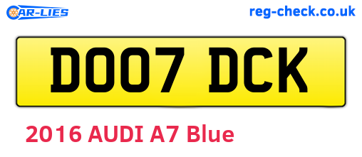 DO07DCK are the vehicle registration plates.