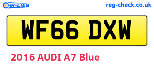 WF66DXW are the vehicle registration plates.