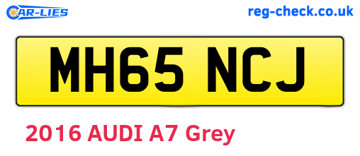 MH65NCJ are the vehicle registration plates.
