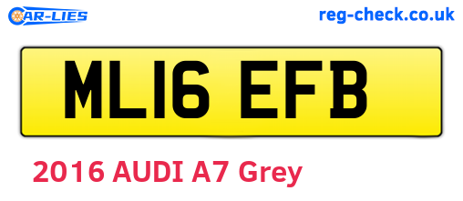 ML16EFB are the vehicle registration plates.