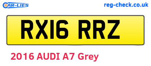 RX16RRZ are the vehicle registration plates.