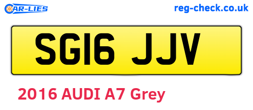 SG16JJV are the vehicle registration plates.