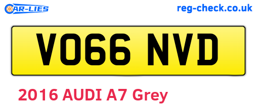 VO66NVD are the vehicle registration plates.