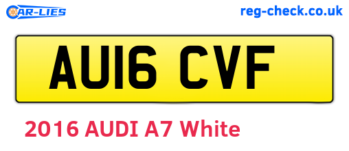 AU16CVF are the vehicle registration plates.