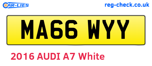 MA66WYY are the vehicle registration plates.
