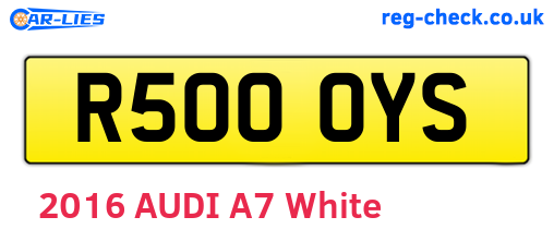 R500OYS are the vehicle registration plates.