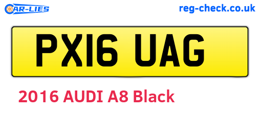 PX16UAG are the vehicle registration plates.