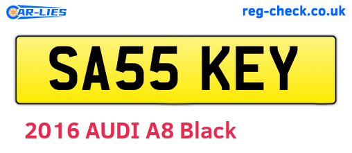 SA55KEY are the vehicle registration plates.