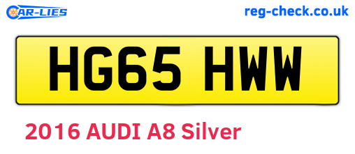HG65HWW are the vehicle registration plates.