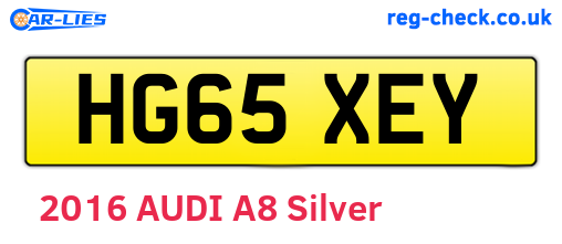 HG65XEY are the vehicle registration plates.