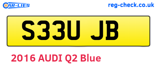 S33UJB are the vehicle registration plates.