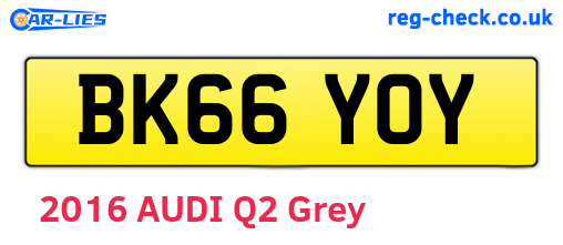 BK66YOY are the vehicle registration plates.