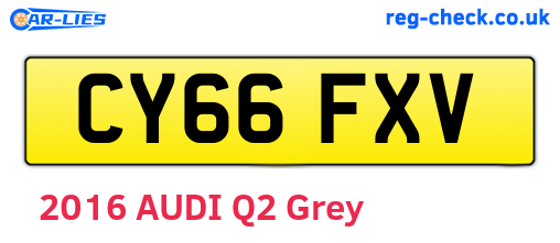 CY66FXV are the vehicle registration plates.