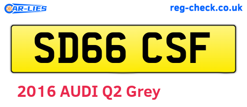 SD66CSF are the vehicle registration plates.