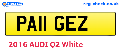 PA11GEZ are the vehicle registration plates.