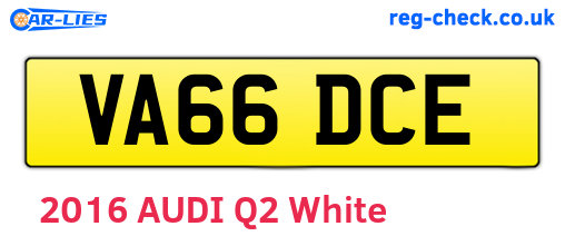 VA66DCE are the vehicle registration plates.