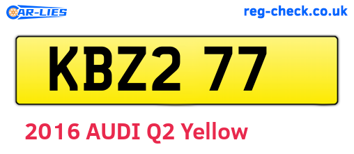 KBZ277 are the vehicle registration plates.