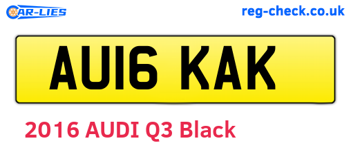 AU16KAK are the vehicle registration plates.
