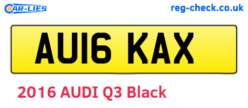 AU16KAX are the vehicle registration plates.