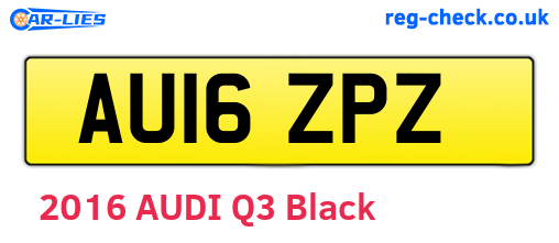 AU16ZPZ are the vehicle registration plates.