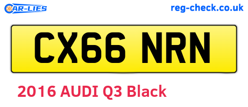CX66NRN are the vehicle registration plates.