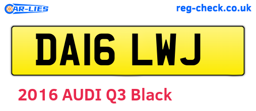 DA16LWJ are the vehicle registration plates.