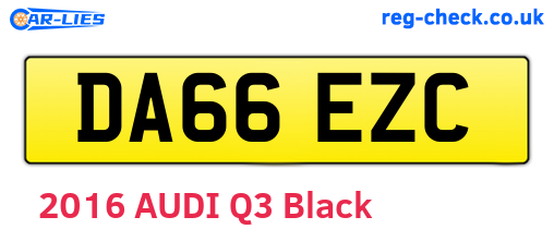 DA66EZC are the vehicle registration plates.