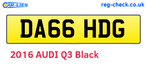 DA66HDG are the vehicle registration plates.