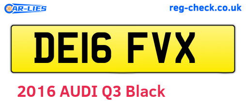 DE16FVX are the vehicle registration plates.