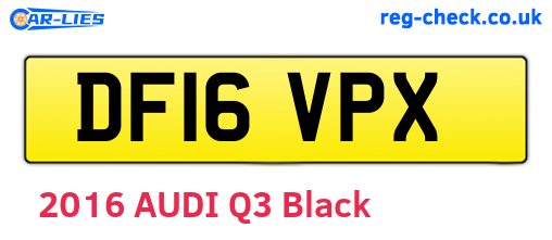 DF16VPX are the vehicle registration plates.