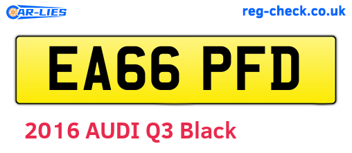 EA66PFD are the vehicle registration plates.