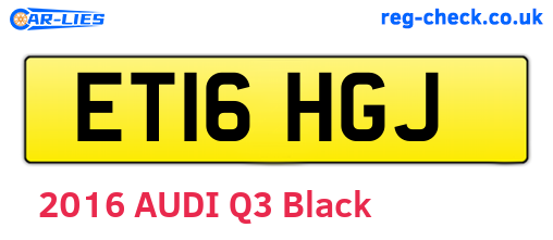 ET16HGJ are the vehicle registration plates.