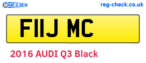 F11JMC are the vehicle registration plates.