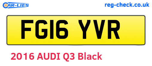 FG16YVR are the vehicle registration plates.