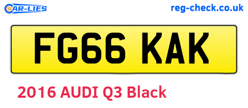 FG66KAK are the vehicle registration plates.